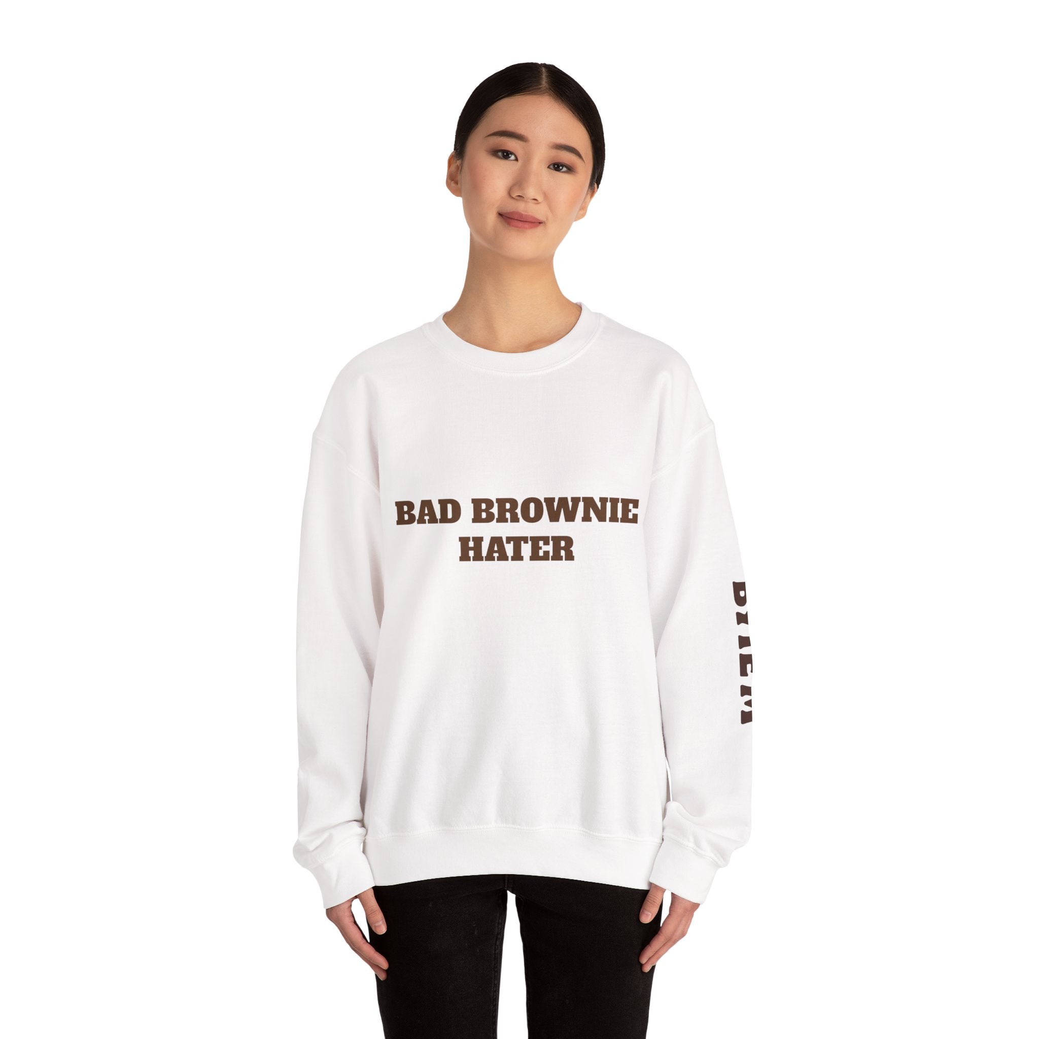 Bad Brownie Hater Sweatshirt — 'BYTE'M' Back Crewneck for Dessert Lovers