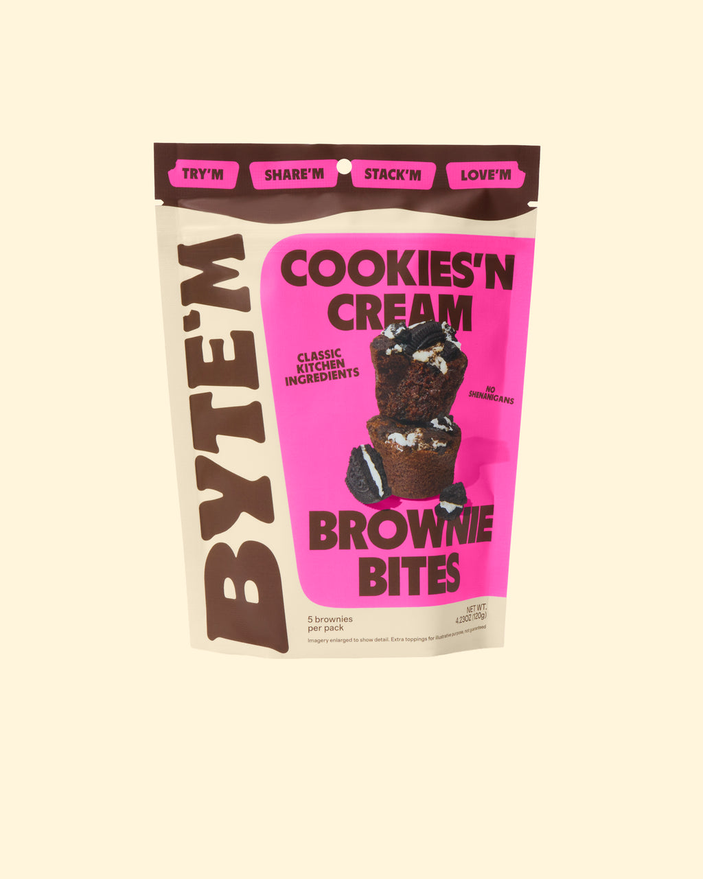 Byte'm brownies cookies and cream 