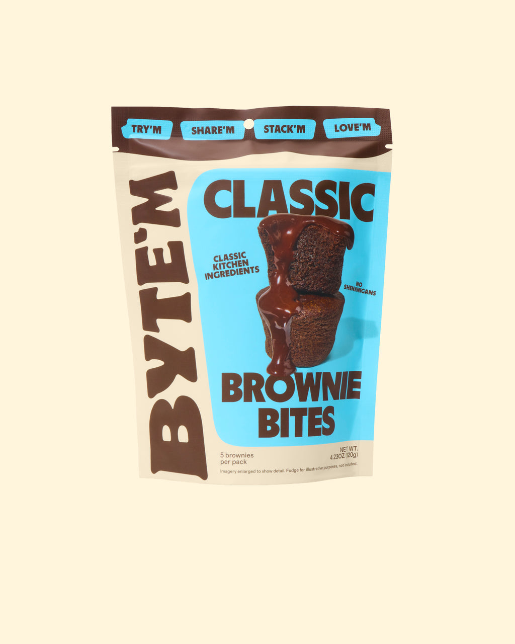 Byte'm brownies The classic front packaging