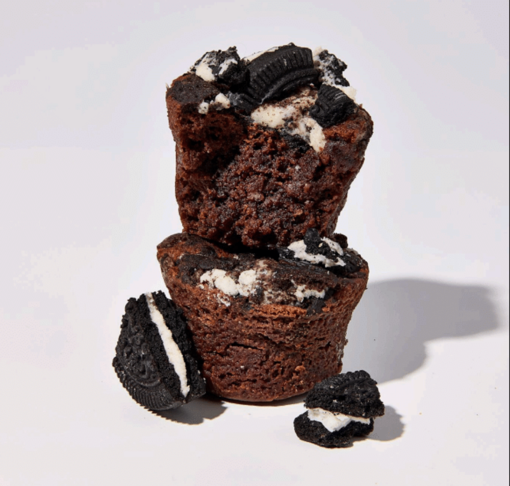 Byte'm brownies cookies' n cream bites stacked up
